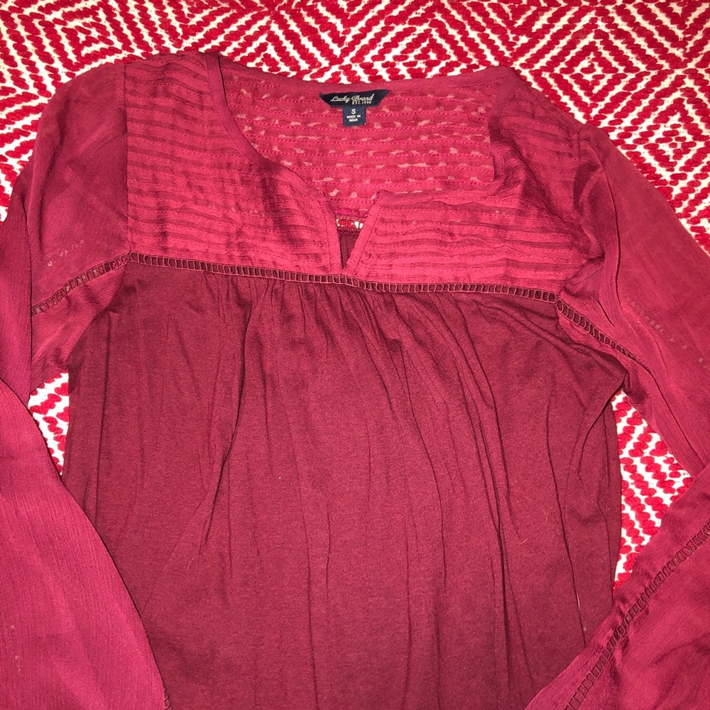 Red lucky brand shirt